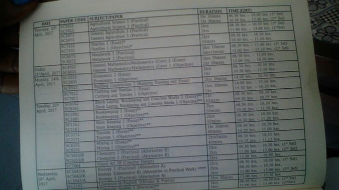 2017-2018-waec-gce-timetable