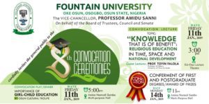 FUO 8th Convocation Ceremony Programme of Events