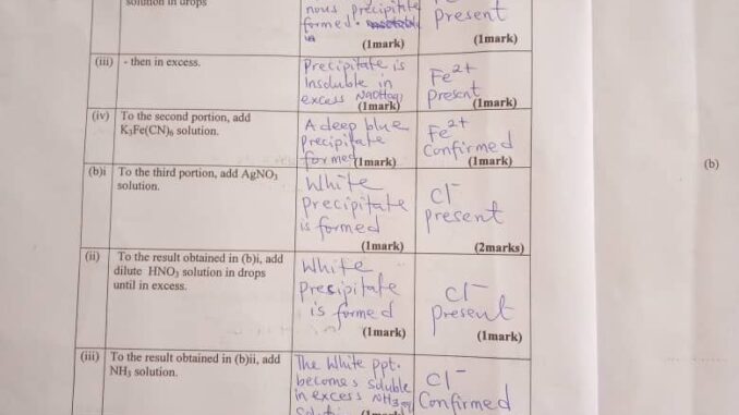 chemistry essay and objective neco 2021